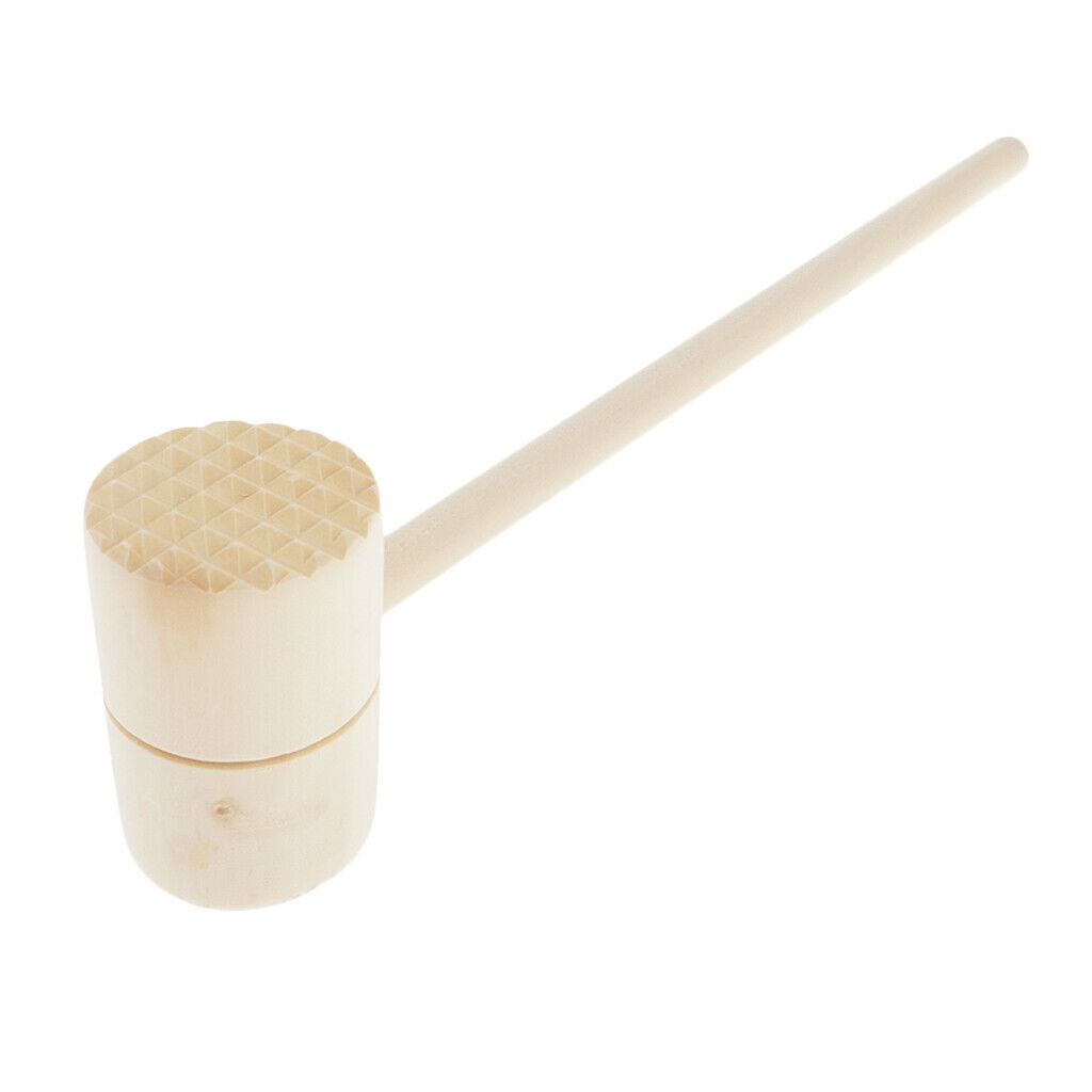 Unfinished Wood Meat Tenderizer Mallet - Chicken Pounder for Tenderizing Steak