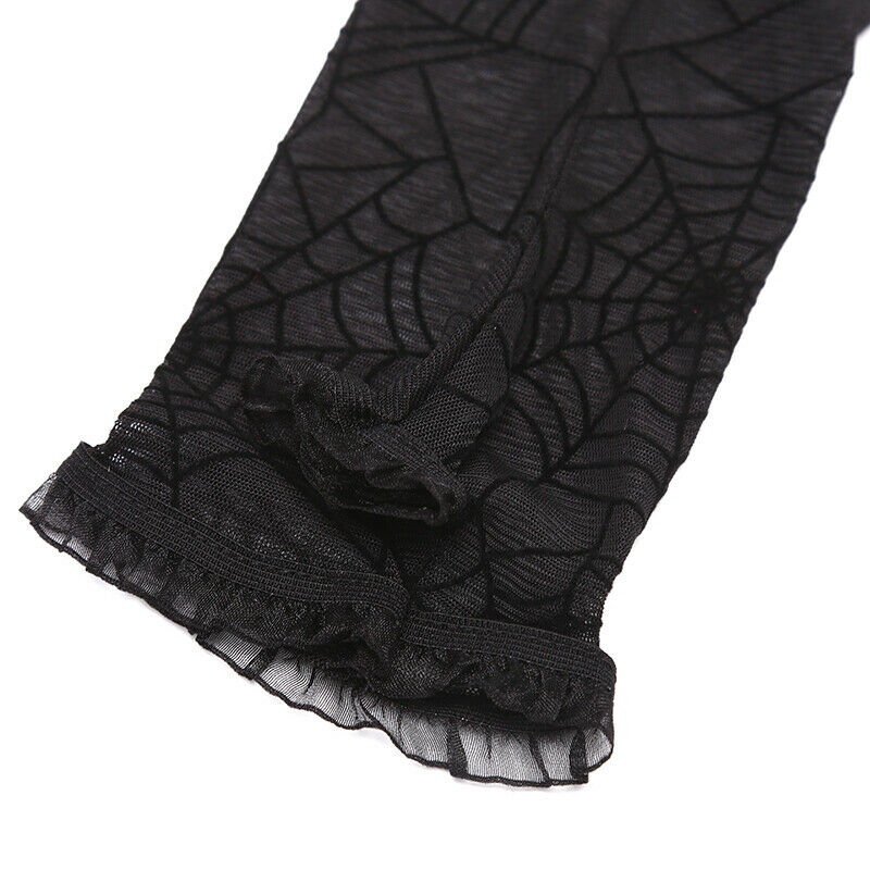 Spider Web Arm Sleeves Gloves Fancy Dress Up Halloween Costume Accessory Cosp XC