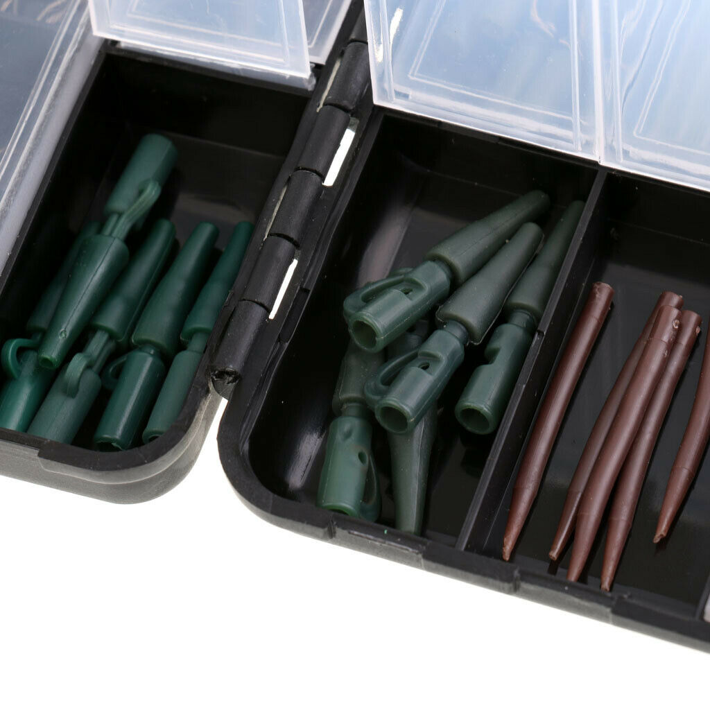 Carp Fishing Tackle Box Lead Clips Hook Swivels Baiting Needles Terminal Rig