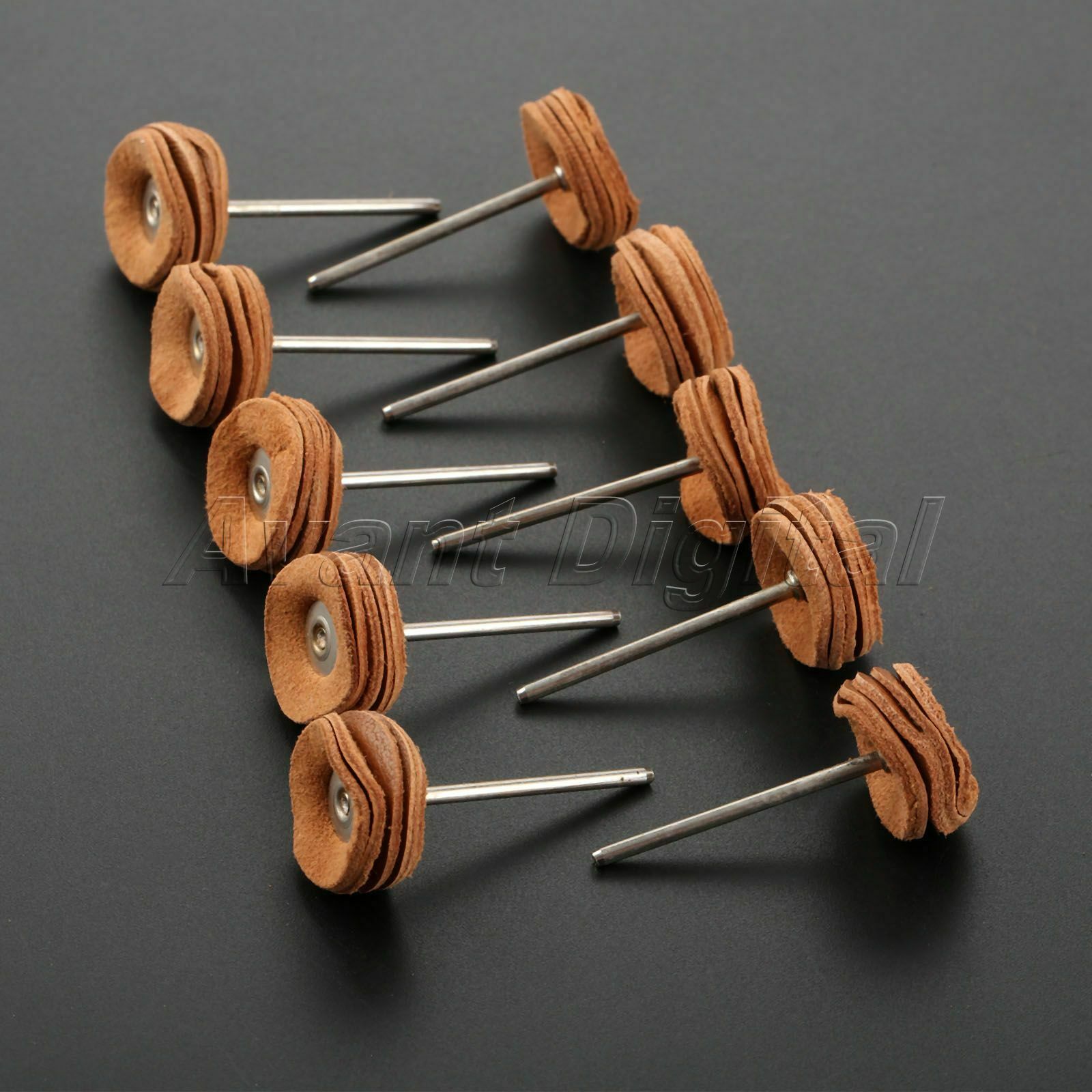 22mm Round Leather Buffing Wheel Polishing Jade Jewelry Rotary Tool 2.35mm Shank