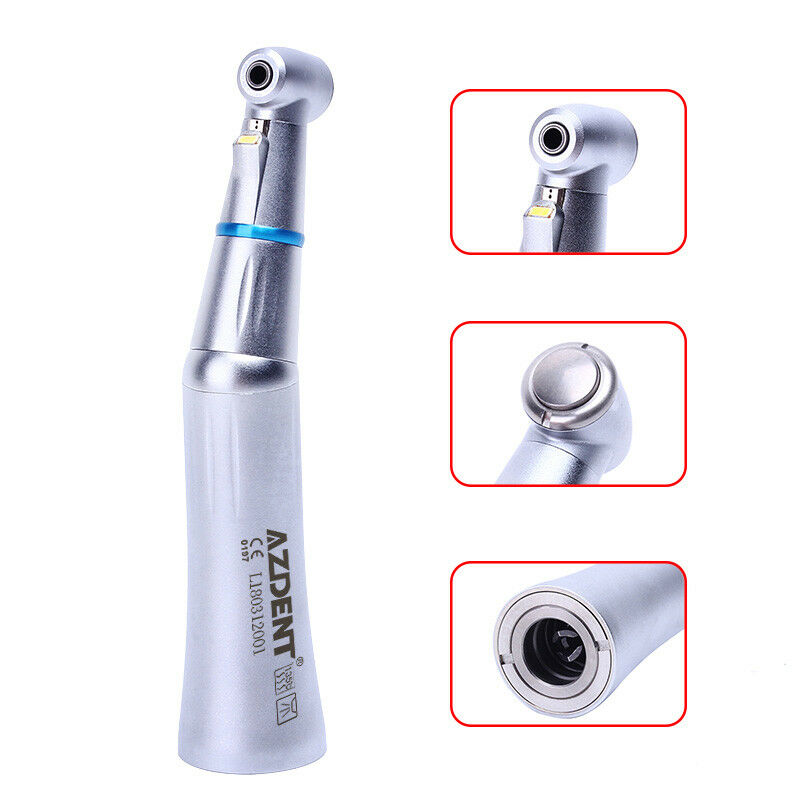 Dental LED 1:1 Contra Angle Handpiece Push Button Inner Water Spray