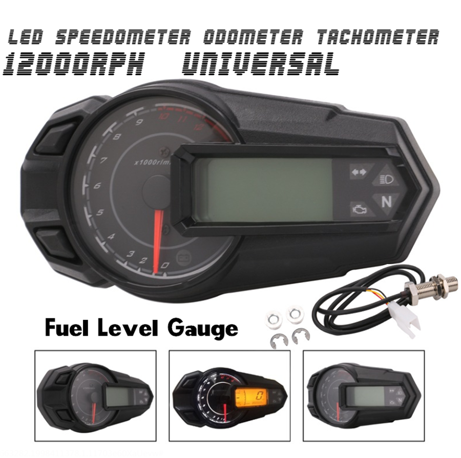 Super Complete Function Motorcycle Tachometer,KM/H ,ODO,Clock,Headlight,Fuel,Oil