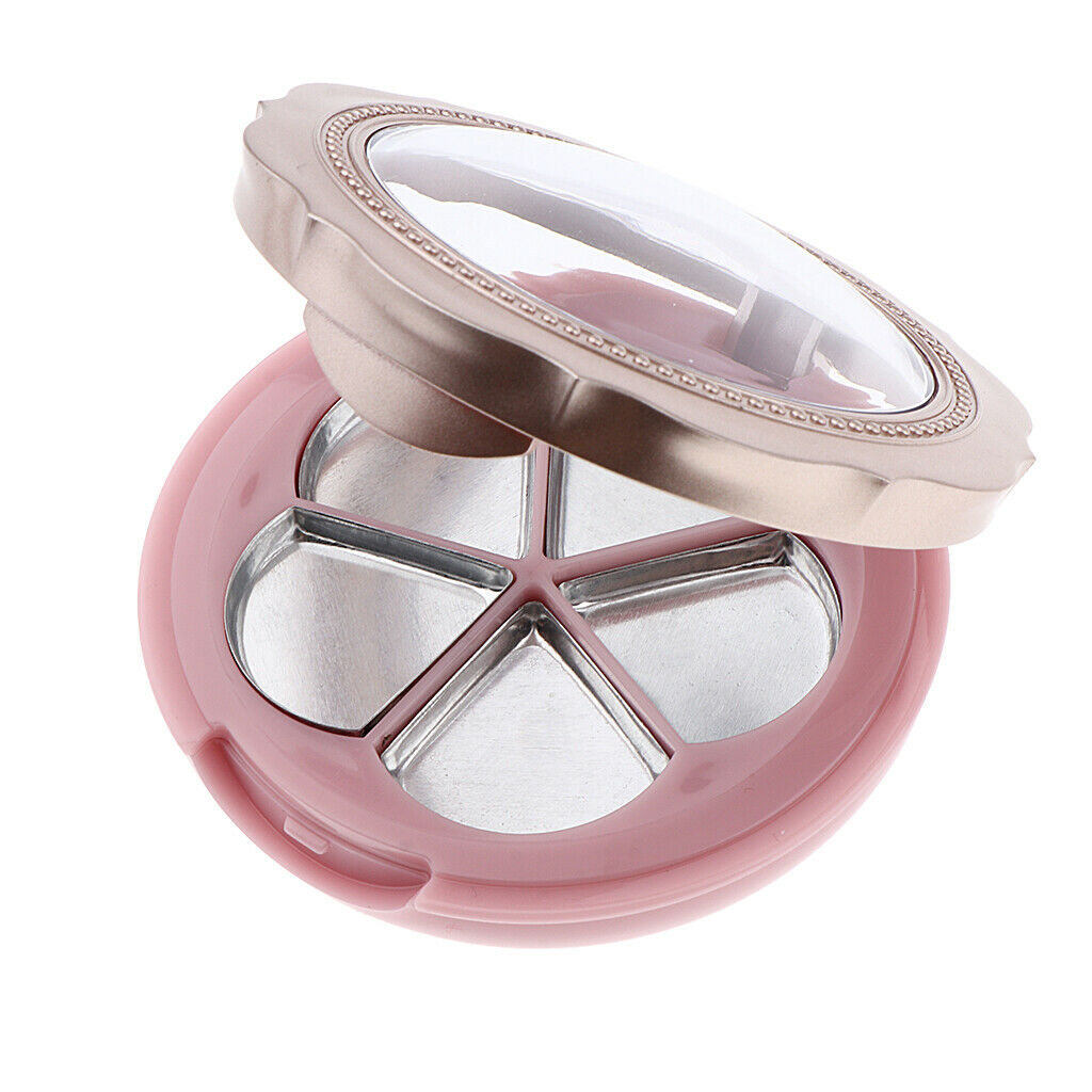 2 Count Empty Eyeshadow Containers with 5 Aluminum Pans Palette, DIY Eye Shadow