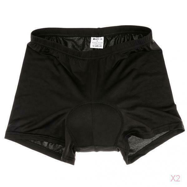 2x Men Women Cycling Shorts Gel Padded Bike Cycle Short Pants S-XXL Women+Blue+L