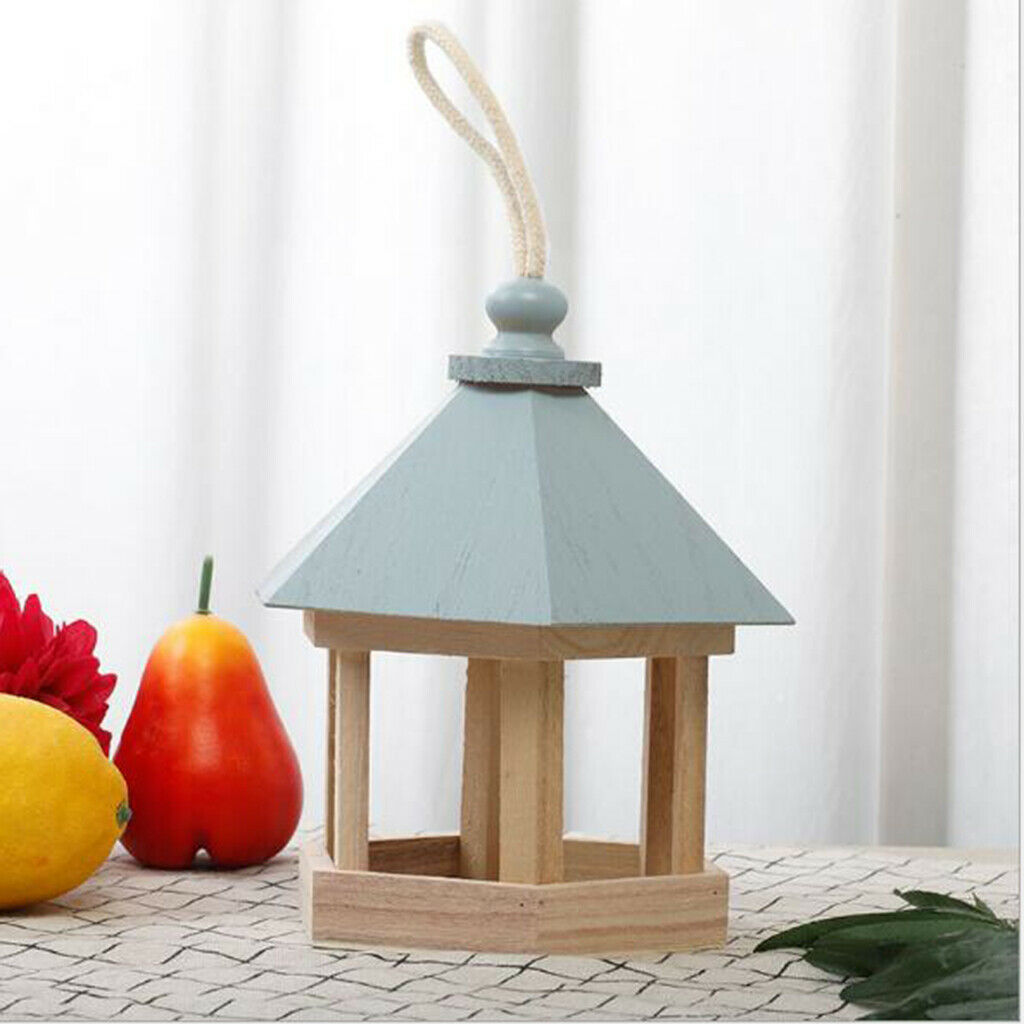 2Pcs Hanging Wooden Bird Feeder Garden Yard Outdoor Tree Patio Decoration