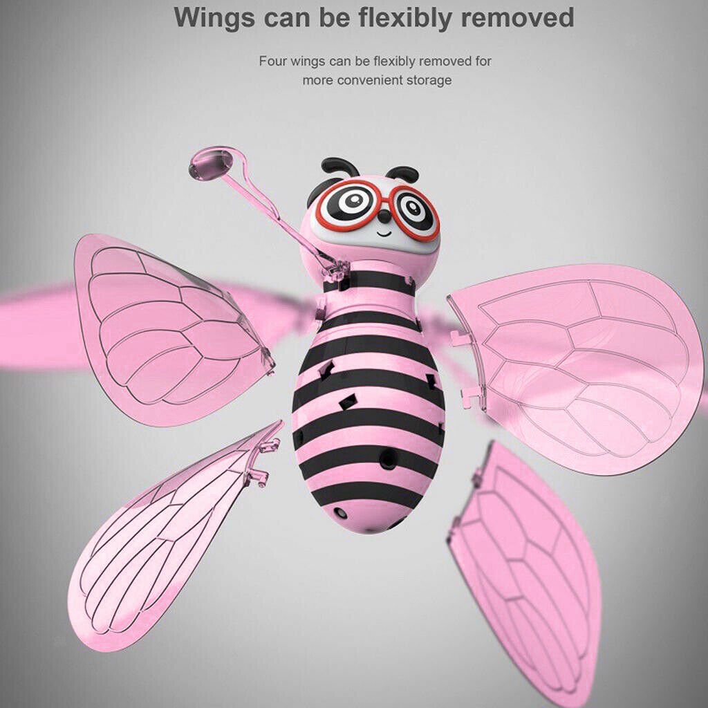 Pink Flying Mini Bee Remote Control Toys Electronic Infrared Induction Aircraft