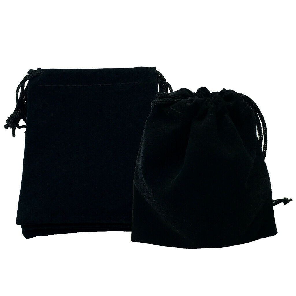 50pcs Velvet Drawstring Pouch Bag Wedding Party Favor Gift Bag 10x12cm Black