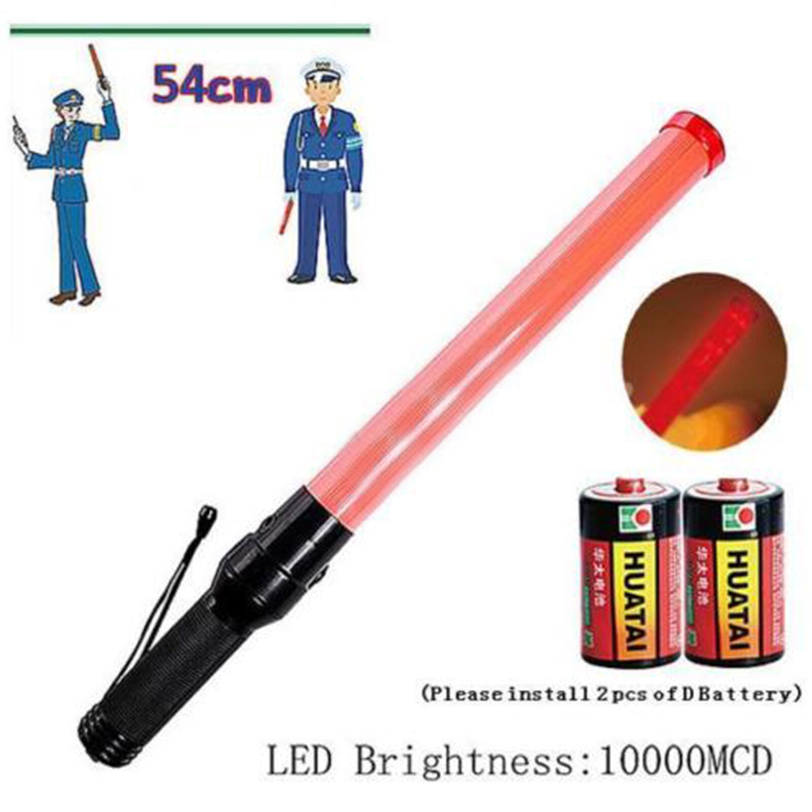 Traffic Safety Rescure Signal LED Road Control Warning Flashing Light Wand Baton