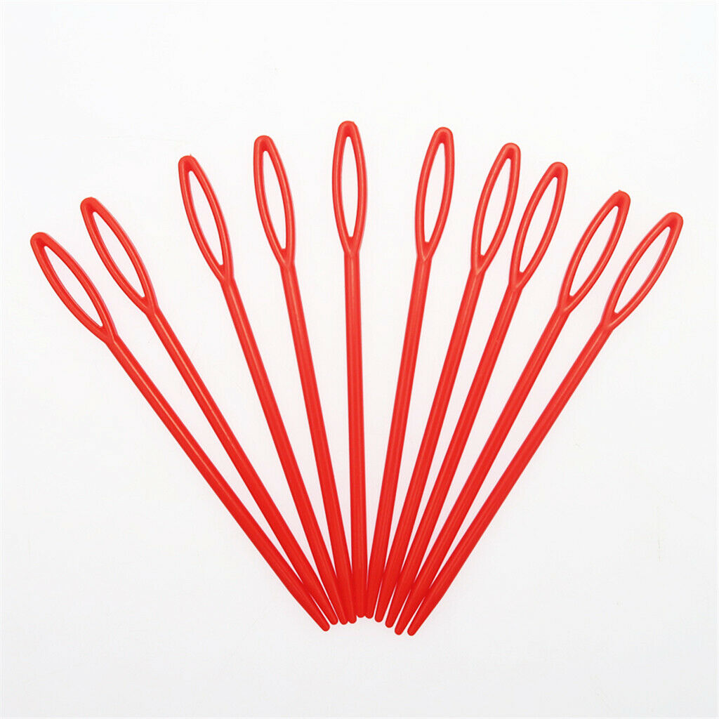 200 x Plastic Big Eye Weaving Needles Stitching Needles for Kids DIY Crafts