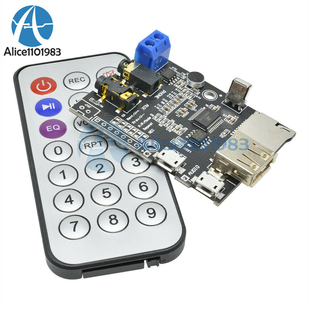 MP3 +WAV+WMA Decoder Board 2W Amplifier TF Card Audio AUX WITH IR Remote Control