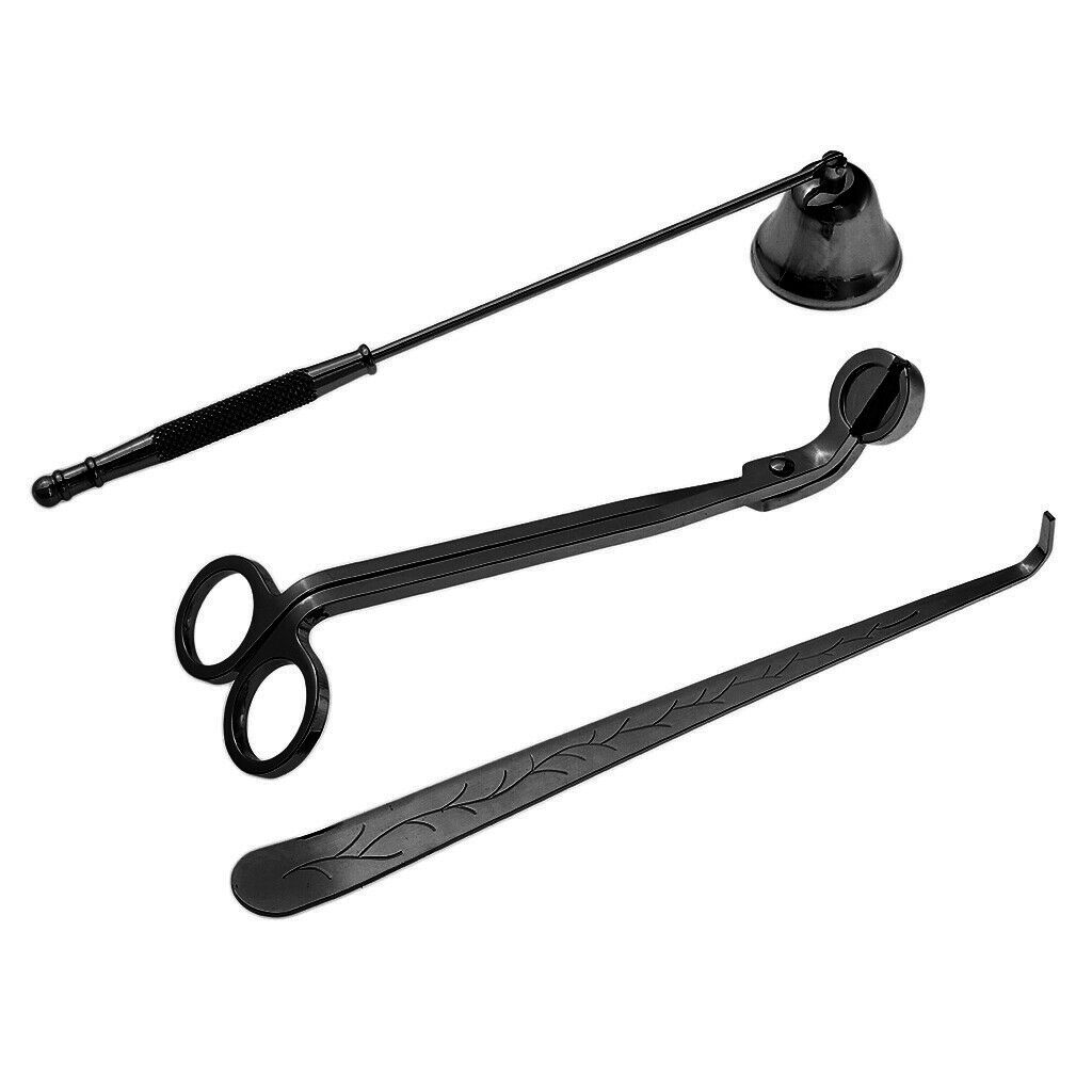 Blesiya 3pcs/set Candle Wick Trimmer Snuffer Wick Dipper Accessories Black