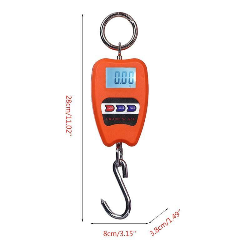 Digital Hanging Scale Handheld 200Kg Mini Crane Scale w/ Hooks for Farm Hunting