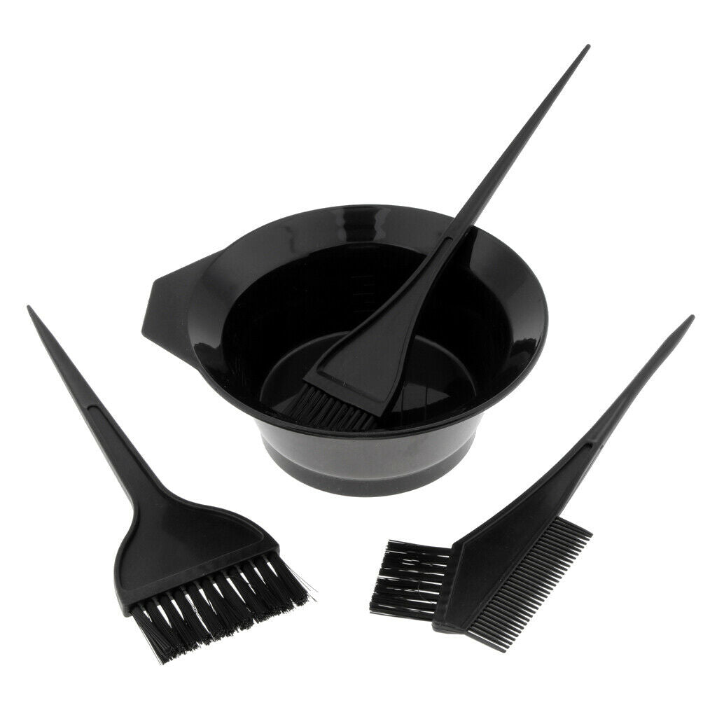 4Pcs Hairdressing Brushes Bowl Combo Salon Hair Color Dye Tint DIY Tool Set Kit
