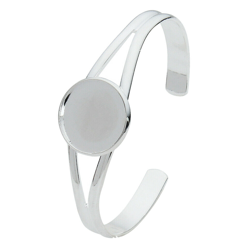 20mm Round Bangle Bracelet Blank Tray Cabochon Cameo Bezel Settings Base