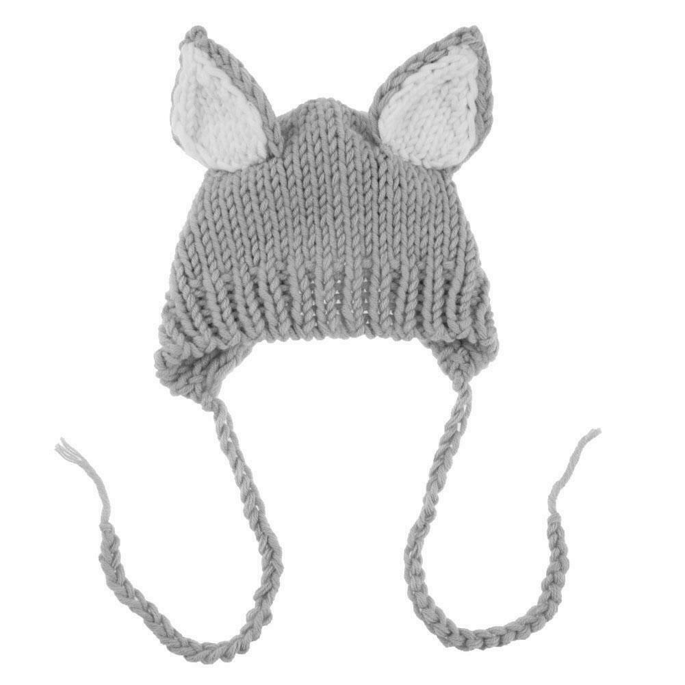 2pcs Cute Baby Studio Photography Props Clothing Set Knitted Overalls + Hat @
