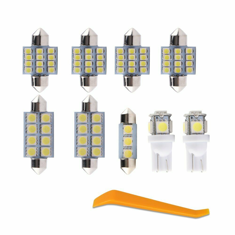White 9 Pieces Interior LED Light Bulbs Package Fits for Mazxxda 3 2014-2017