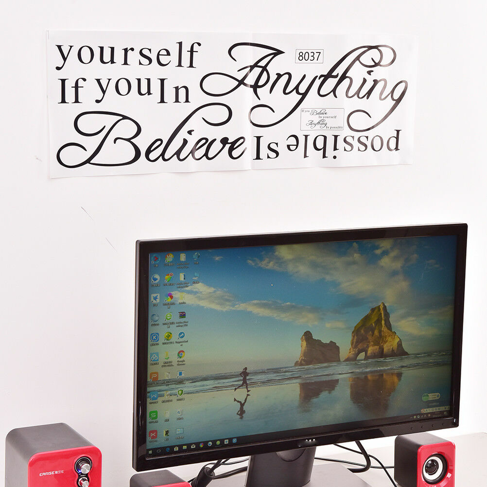 if you believe in yourself inspirational quotes wall decals decorative stickN SJ