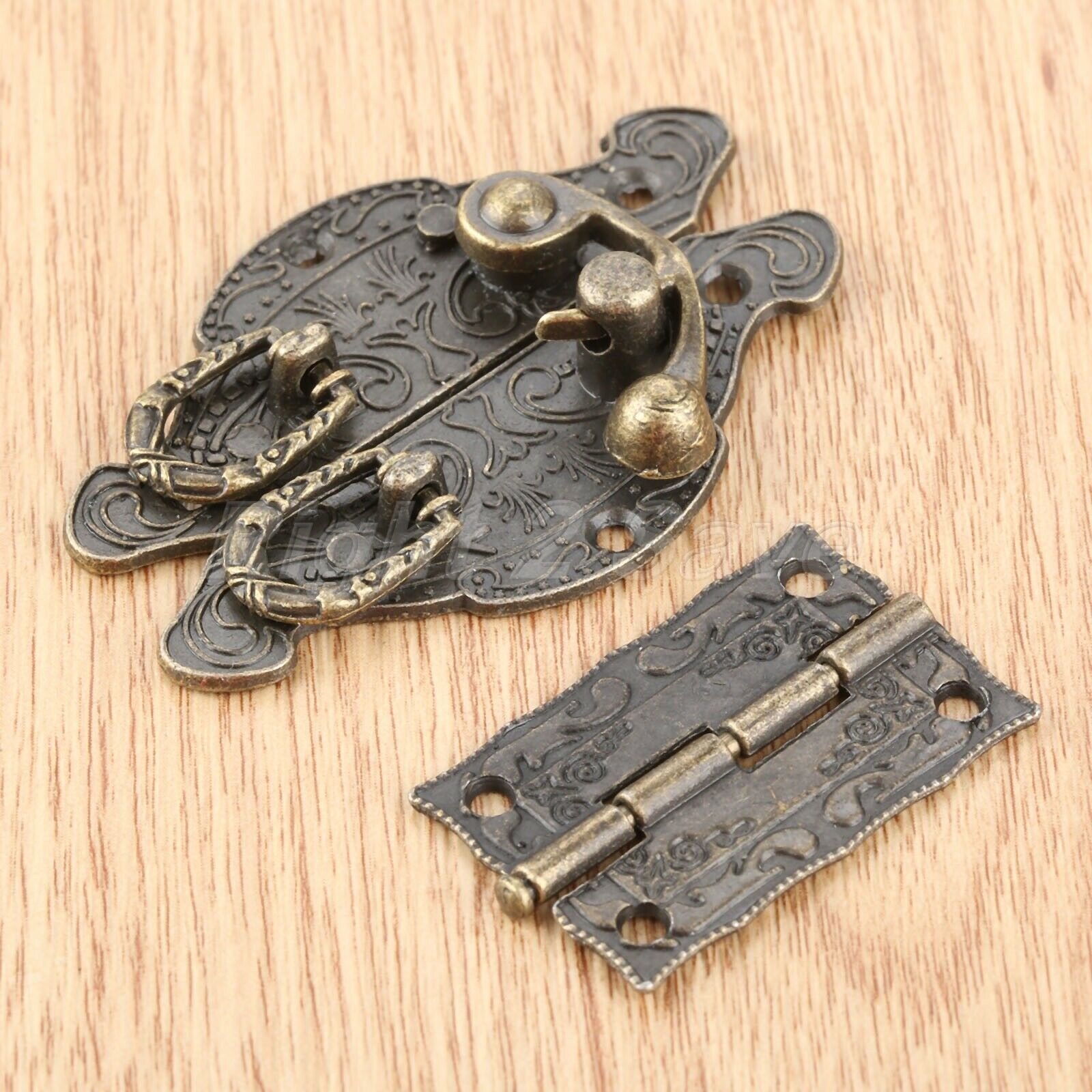 59*39mm Unique Amboss Suitcase Jewelry Box Latch Clasps Trinket w/ 4pcs Hinges