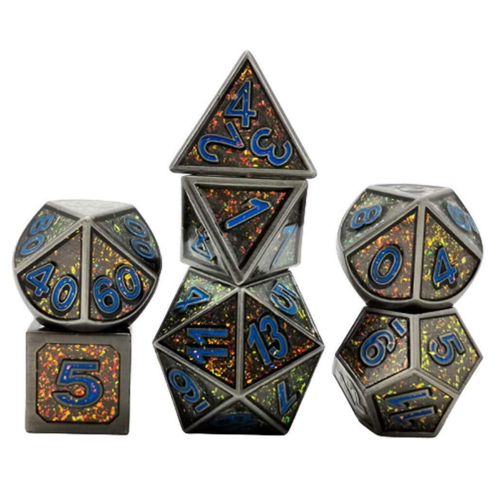 7Pcs Metal Polyhedral Dice for MTG DND RPG Casino Board Game Supplies #1