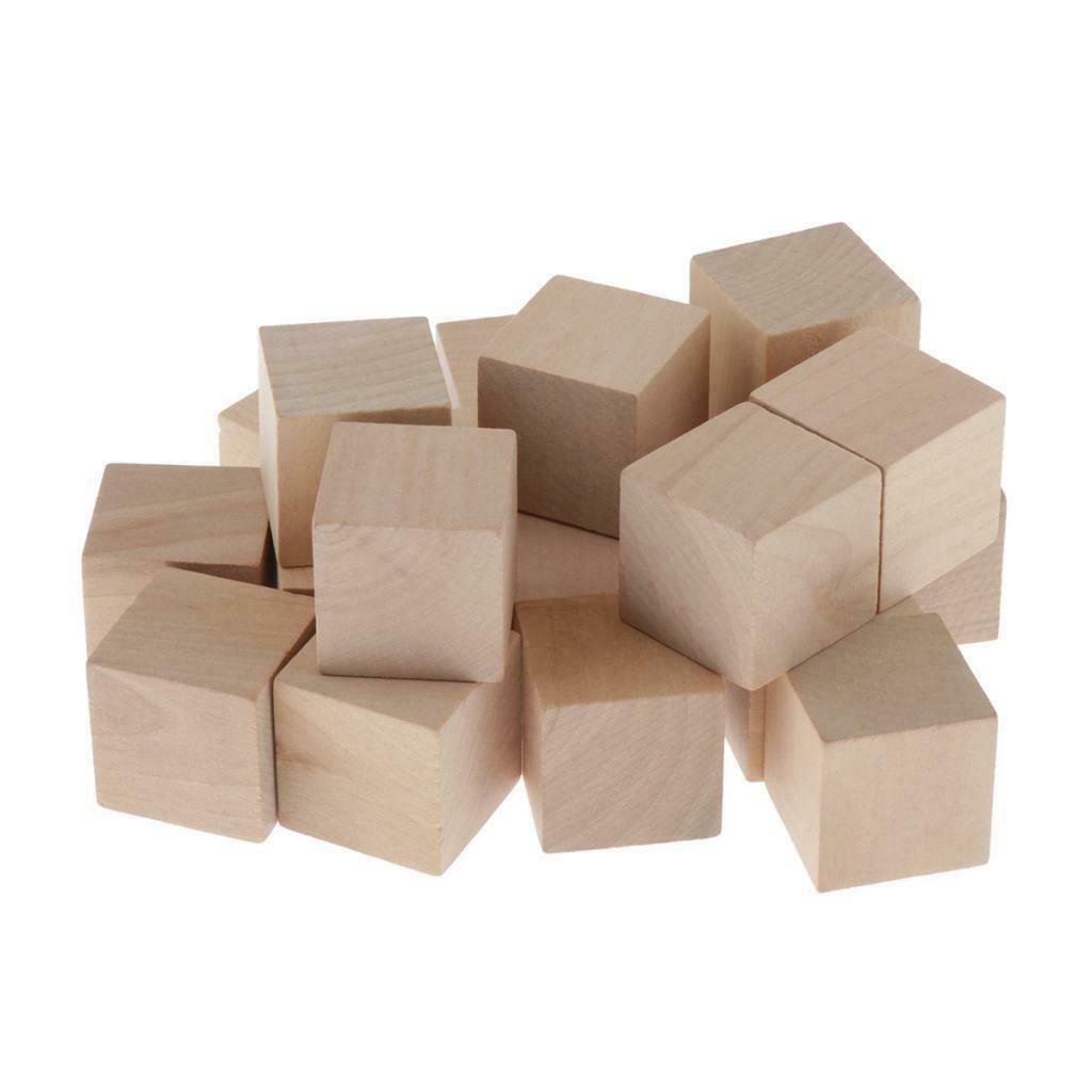 Wood 1.2-inch Unfinished Cubes, Set of 20
