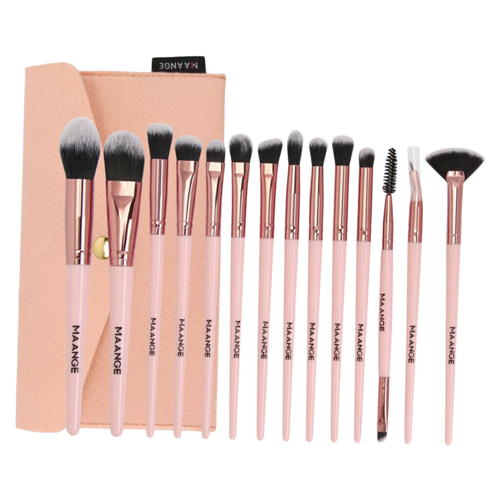 Pack Makeup Blending Brushes Powder Foundation Eyeshadow Mascara Brush Pink