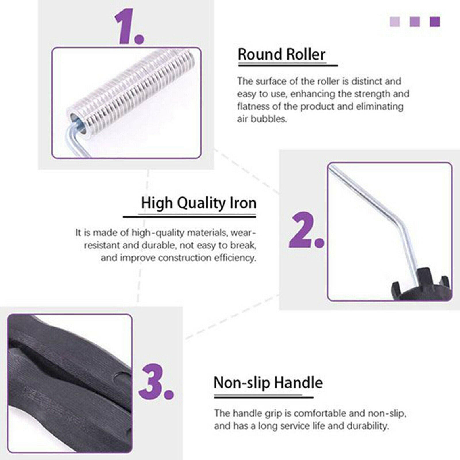 4pcs Bathtub Boat Repair Fiberglass Laminating Roller Bubble Paddle Tool Kit