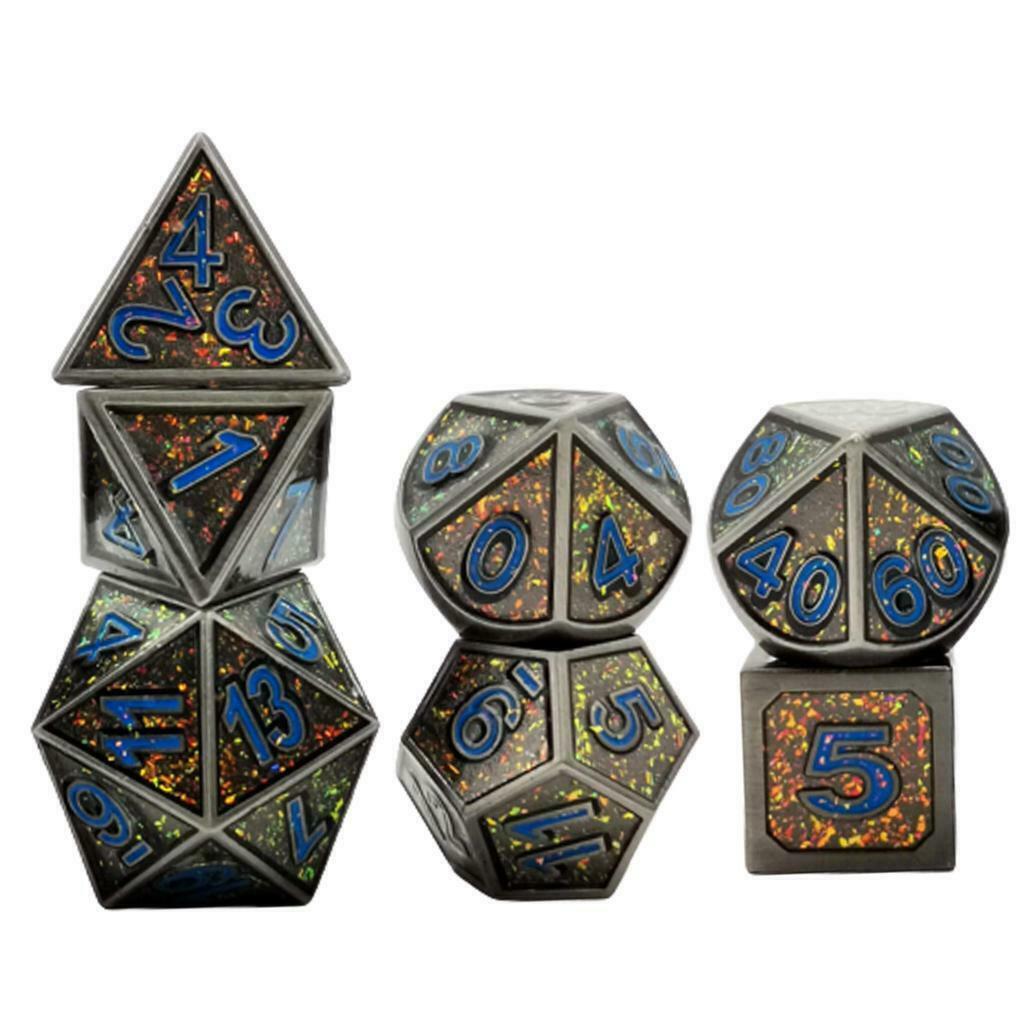 7Pcs Metal Polyhedral Dice for MTG DND RPG Casino Board Game Supplies #1
