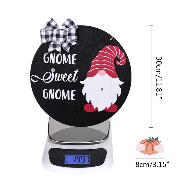 Interchangeable Seasonal Gnome Sweet Gnome Sign Front Door Decor Wooden Hanger