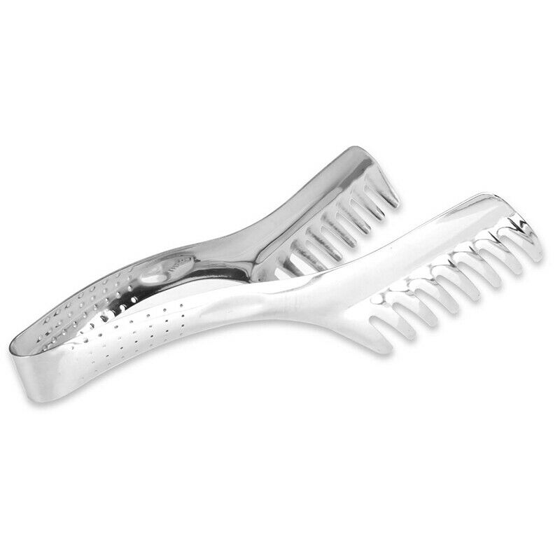 Kitchen Stainless Steel Cooking Tools Spaghetti Tongs Pasta Clip Clamp Bbq NooU3