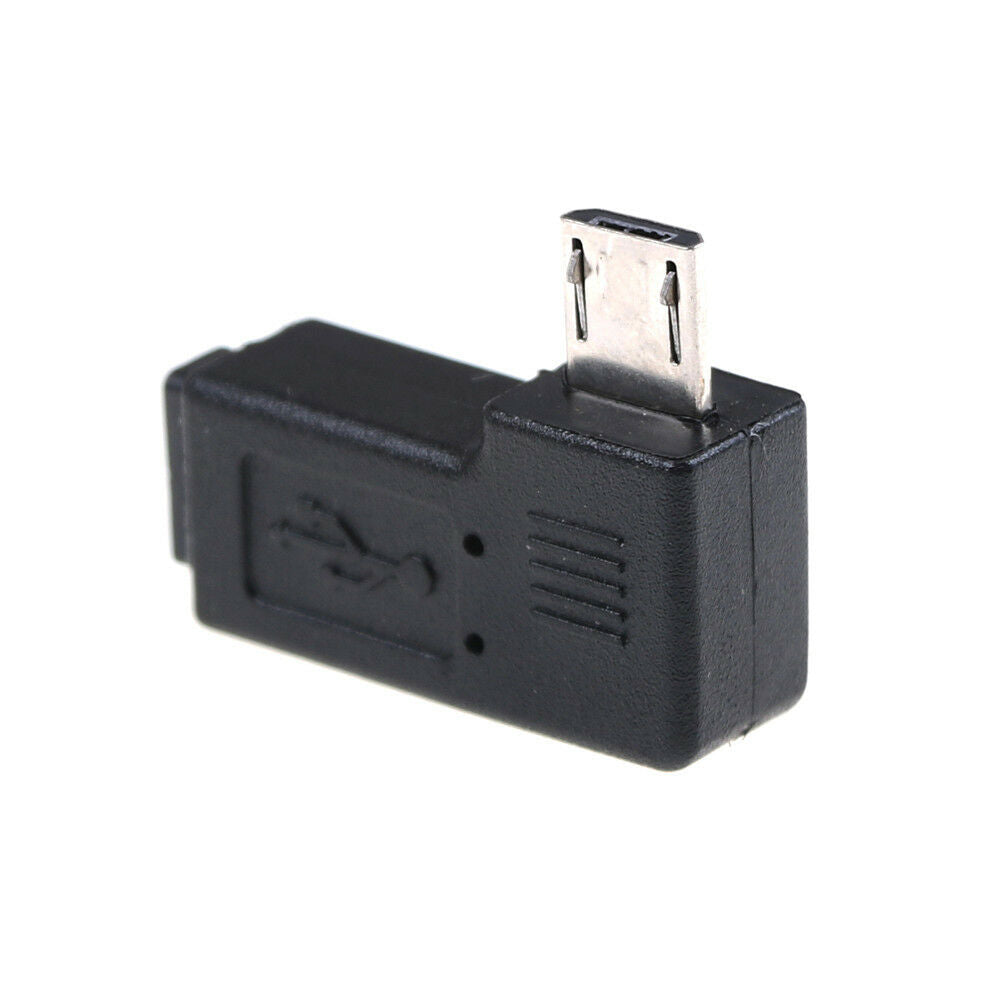 2x 90 Degree Micro Left &Right Angle USB Male to Female Plug Adapter Charg.l8