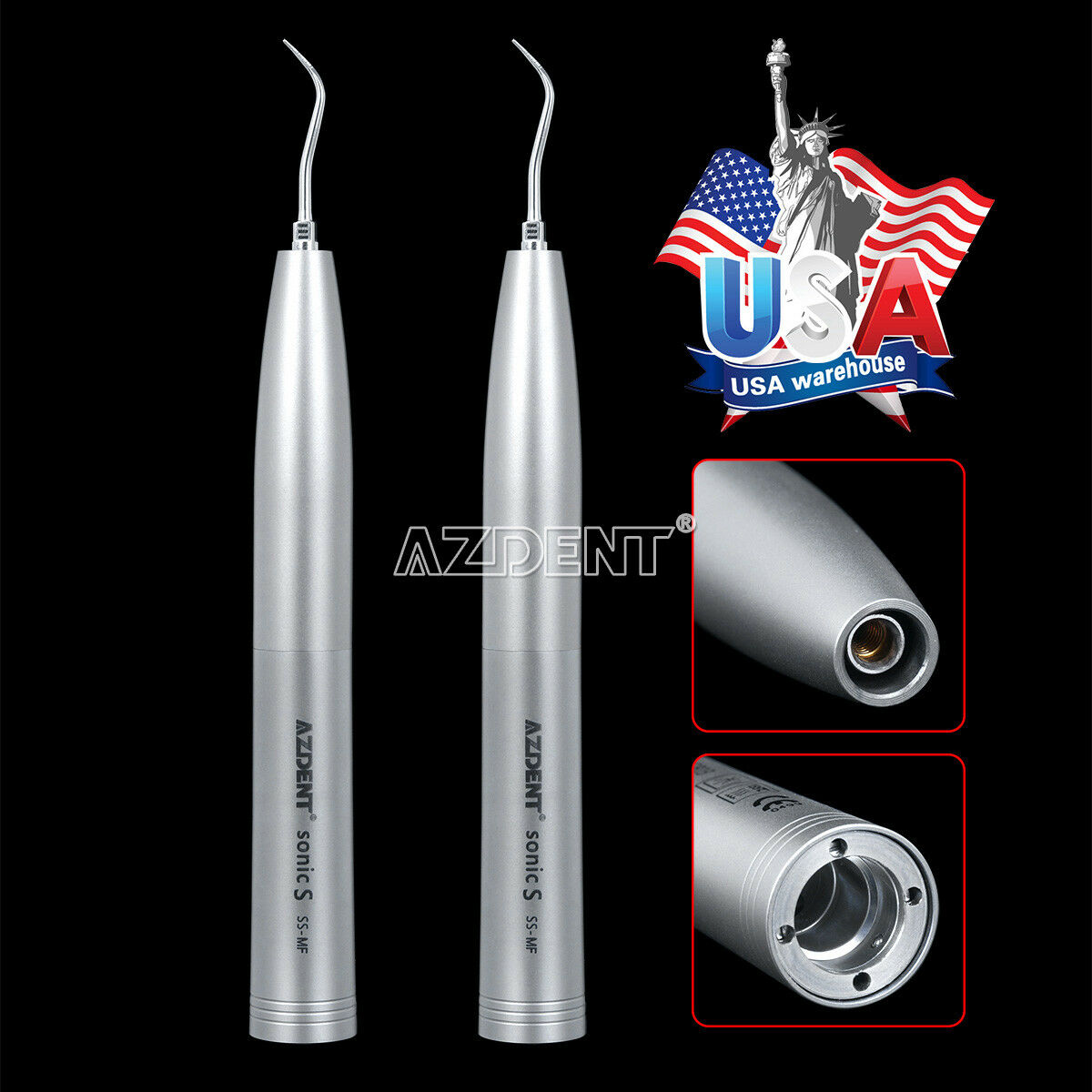 3pcs Dental Air Scaler Handpiece Sonic S for Fit MACHLITE Coupling with 3 Tips