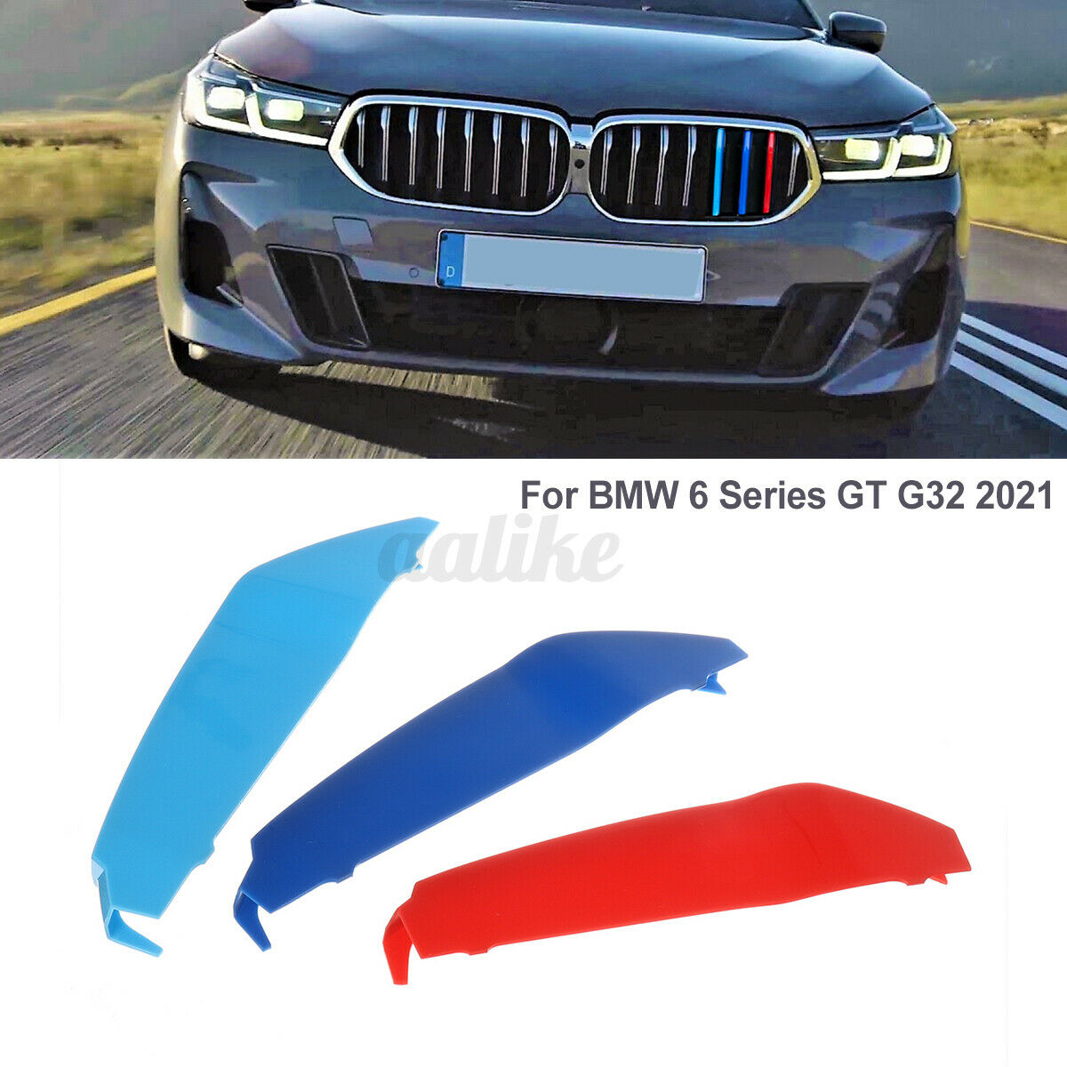 ABS M-Color Grille Grill Cover Clip Trim Fit For BMW 6 Series GT G32 2021  @E â—