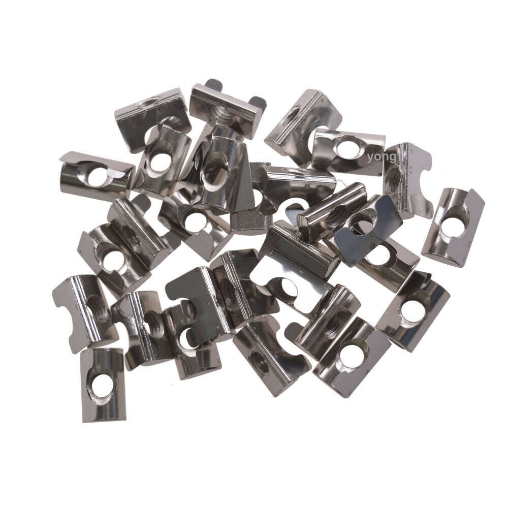 10Pcs 20Series Aluminum Drop-in T-slot Sliding T-nut Block with Spring M4