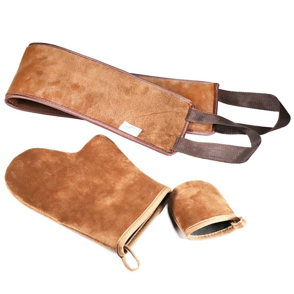 3PCS Self Tanning Mitt Applicator Kit Face Tan Mitt Washable Glove Tools Set