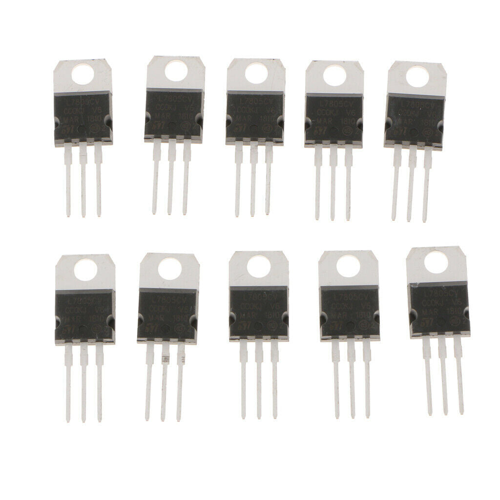 10 PCS L7805CV L7805 LM7805 TO-220 3 Position Voltage Regulator Transistor