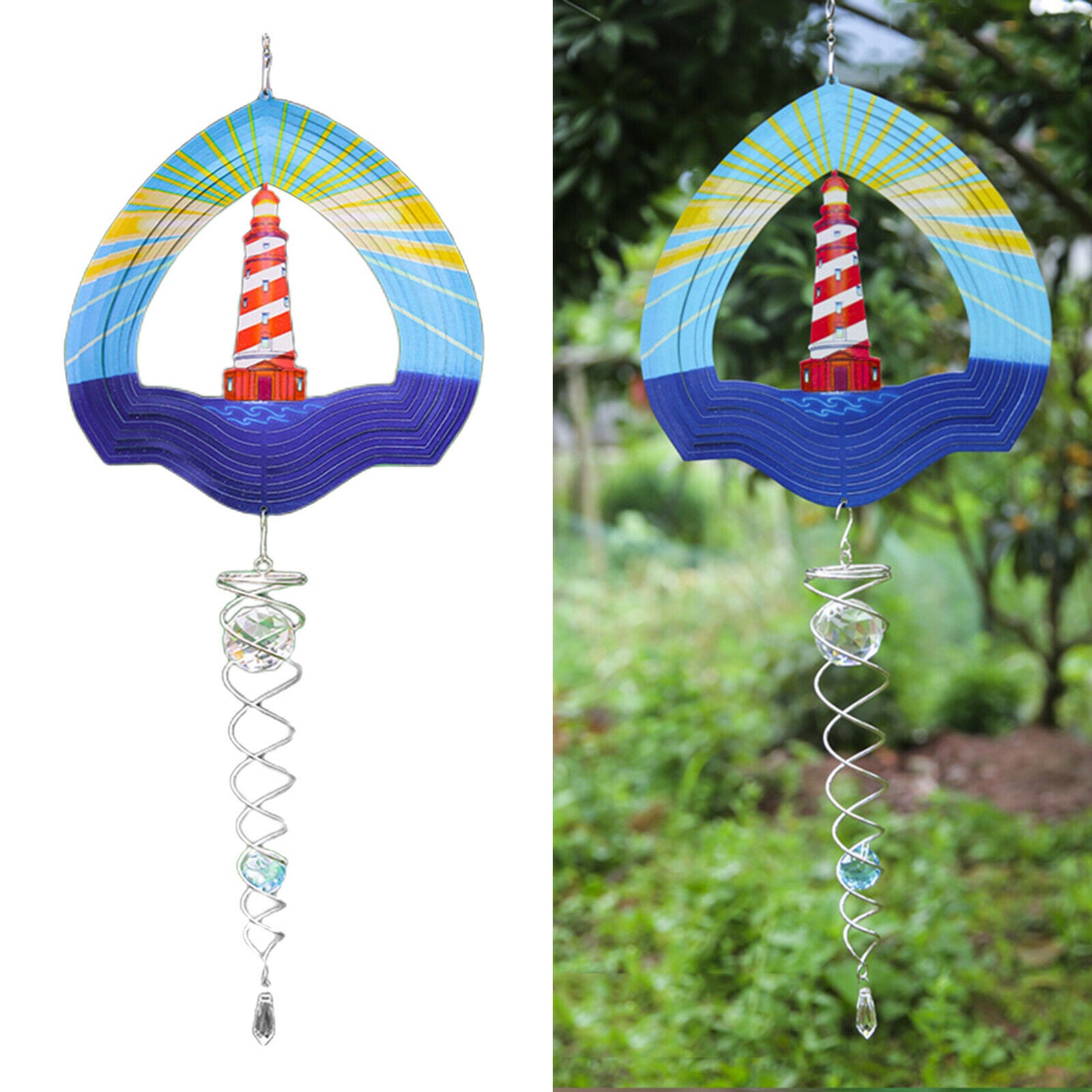 Garden Wind Chimes Wind Spinner Hanging Yard Tree Windmill Patio Ornament