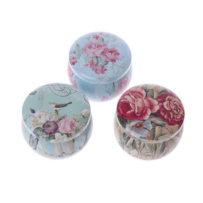Retro Round Tin Box Tea Candy Jewelry Coin Cans Storage Makeup Container Case