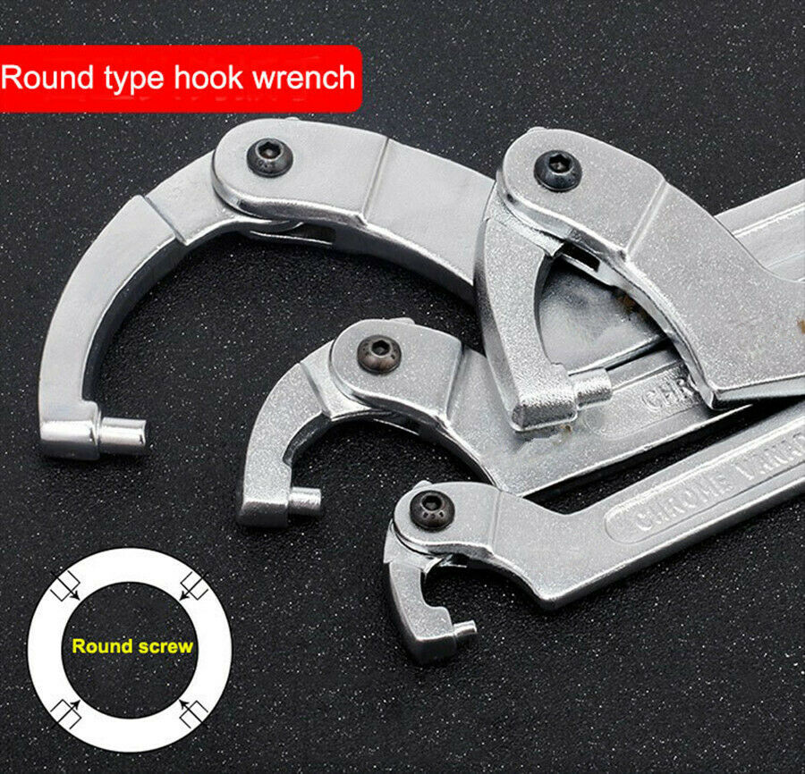 7" Adjustable Hook Wrench C Clamp Spanner Tool 19-51mm Motorcycle Suspension