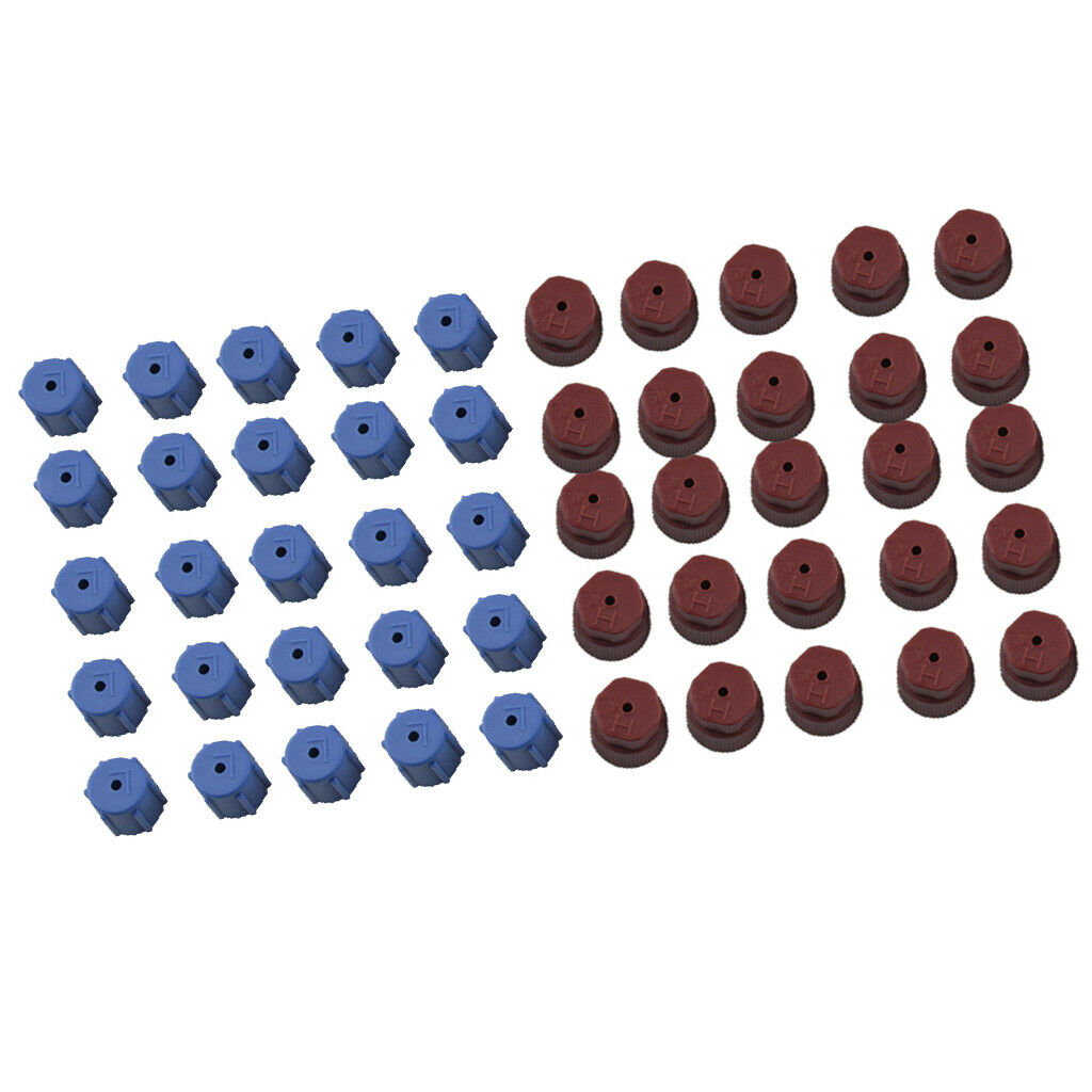 50 Pieces AC Charge Port Service Capsule R134a R12 13mm And 16mm Red Blue