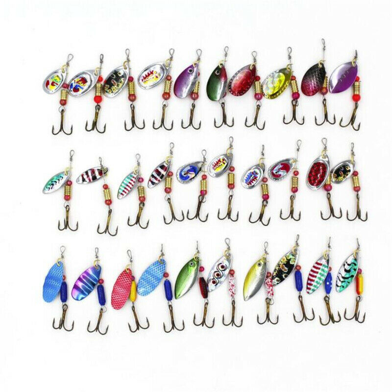Lot 30Pcs Kinds of Fish Fishing Lures Crankbaits Hooks Mixed Minnow Baits Tackle