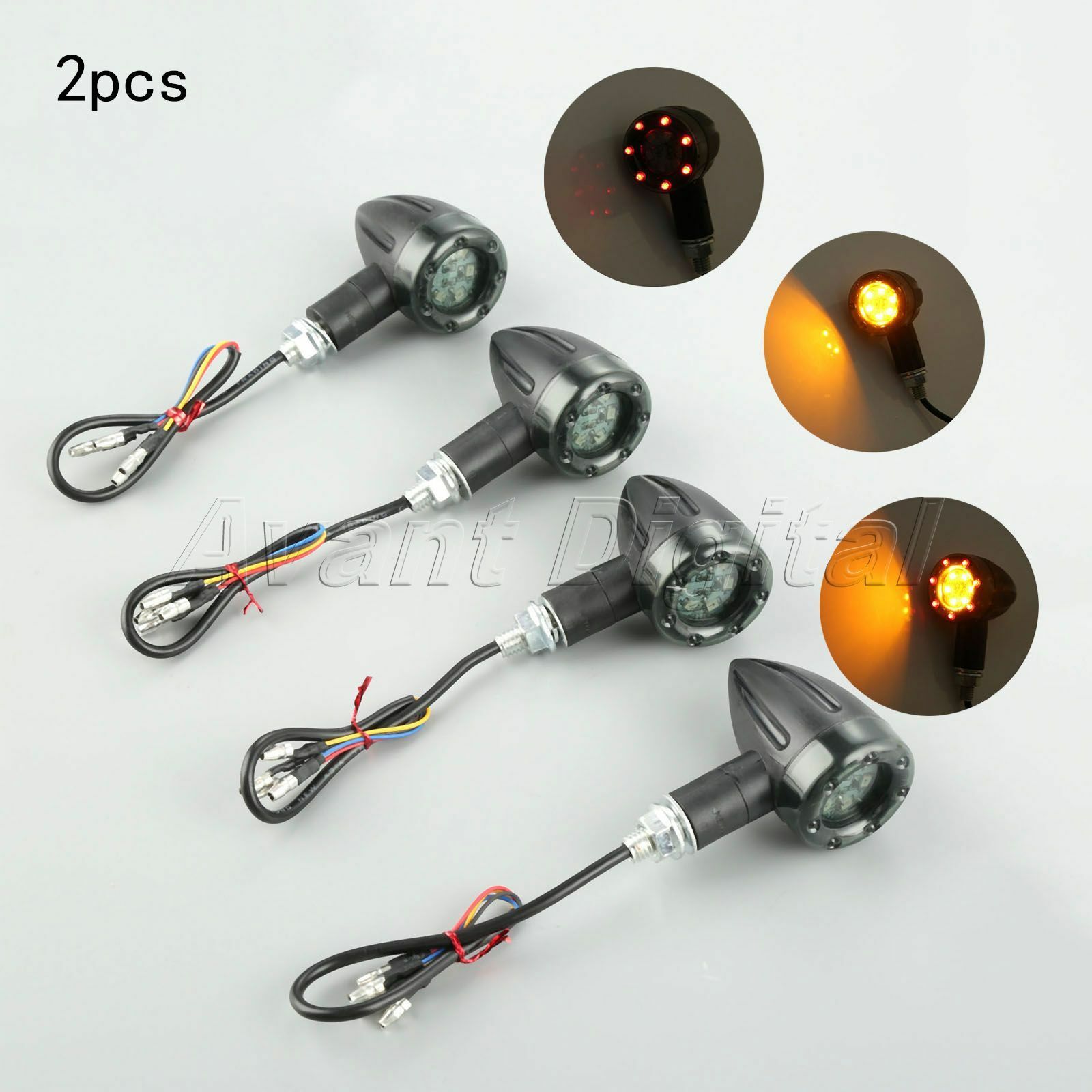 4x Motorcycle LED Turn Signal Brake Indicators Light for Yamaha V Star 650 2009