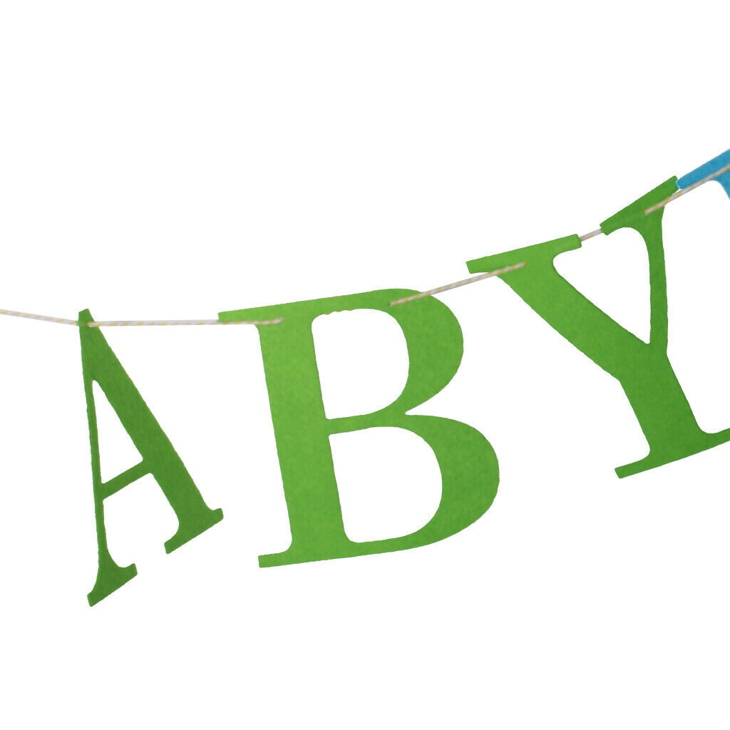 Fresh Green Blue Windmill Baby Boy Letter Bunting Banner Birthday Christening