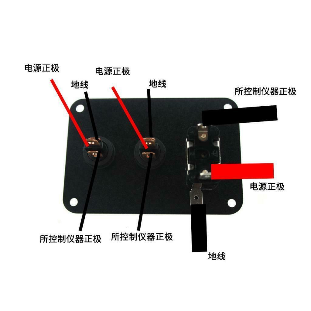 Car Marine Boat 12V 3-Gang Toggle Switches Control Panel Carbon Fiber Cover