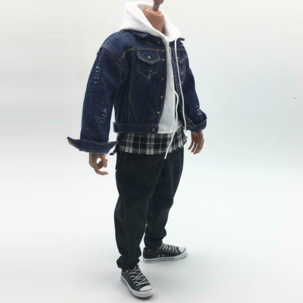 1/6 Scale Cowboy Jacket Trousers Hoodie Top Male Clothes for 12''