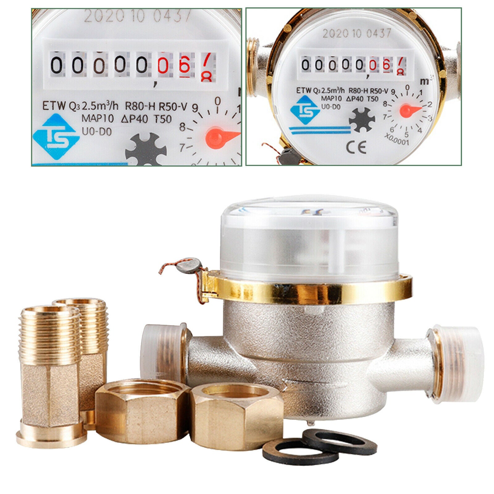 1pc Cold Water Meter 3/4 "BSP (20mm) Home Garden Water Flow Measure Water
