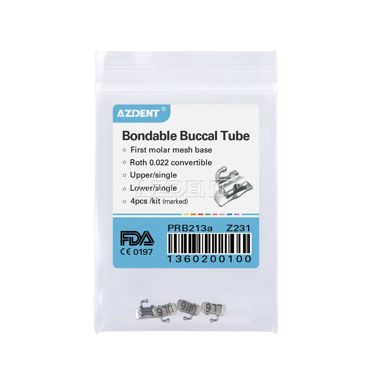 200 X Dental 1st Molar Buccal Tube Roth 022 Bondable Convertible U1/L1 4pcs/kit