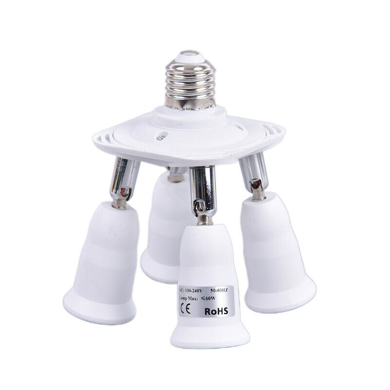 4 in 1 Light Socket Splitter Bases E27 Adapter Converter Holder for LED LampJDD