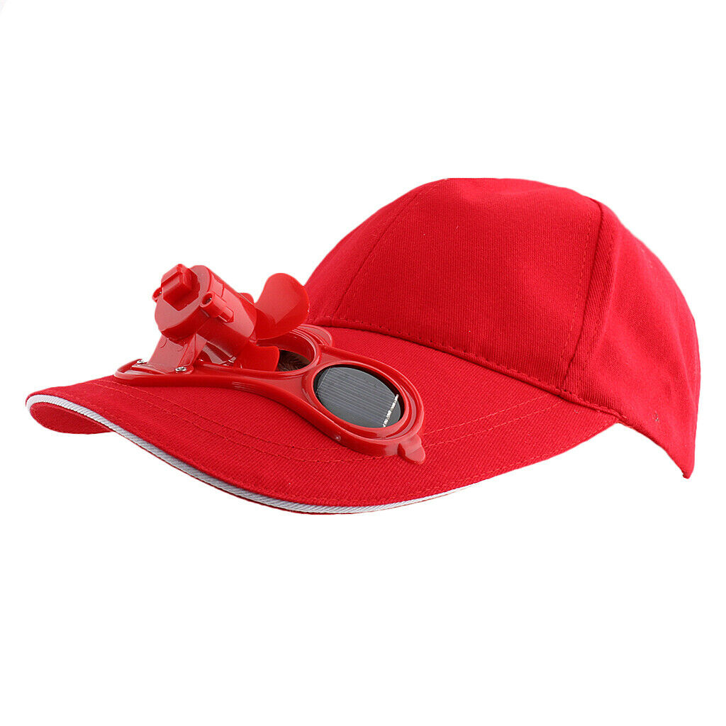 2 Pieces Blue & Red Summer Outdoor Sun Solar Powered Hat  Cooling Cool Air Fan