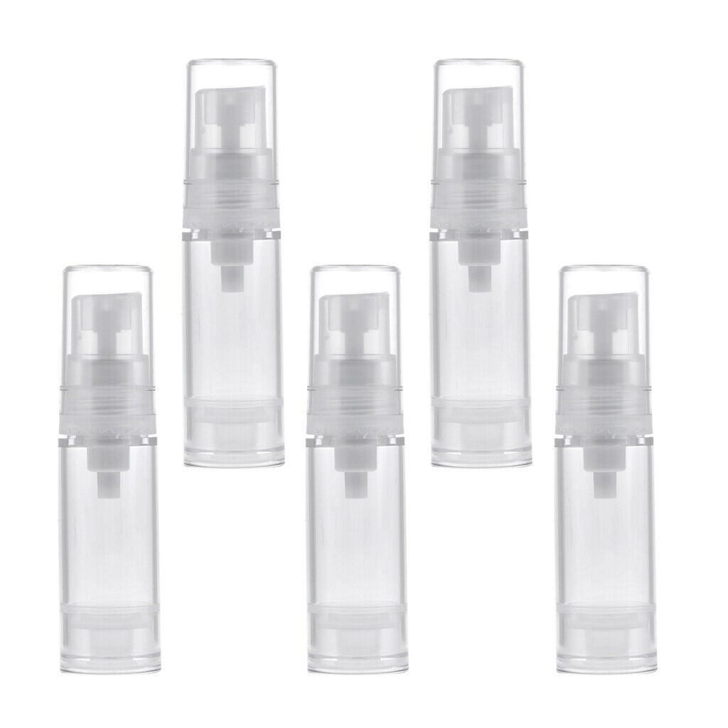 5Pcs Empty Airless Pump Bottles 5ml Travel Makeup Sample Containers Refill .