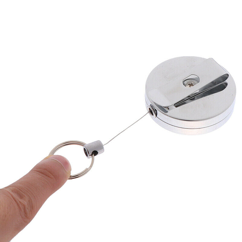 Retractable Pull Key Ring ID Badge Lanyard Name Tag Card Holder Belt ClipY1